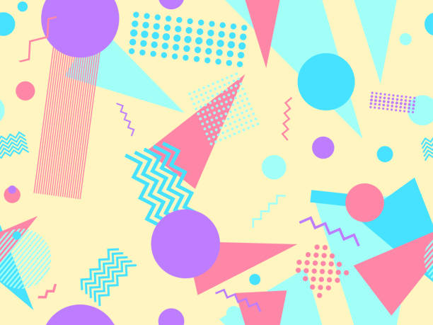 istock Geometric seamless pattern in the style of 80's. Trendy retro background for printing on paper, advertising materials and fabric. Vector illustration 1316119590