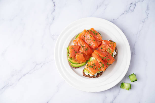 istock Smoked salmon ricotta cheese  rye sandwich 1316124773