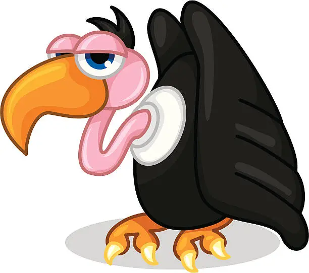 Vector illustration of annoyed looking vulture