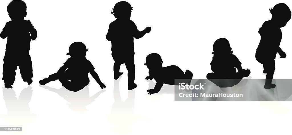 Silhouettes of babies and toddlers Baby - Human Age stock vector