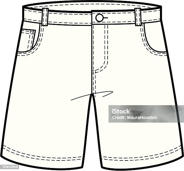 Vetores de Moda Ilustração De Um Short Em Denim e mais imagens de Adulto - Adulto, Bolso, Botão - Artigo de costura