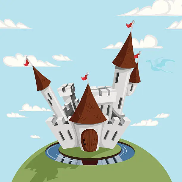 Vector illustration of Medieval castle cartoon