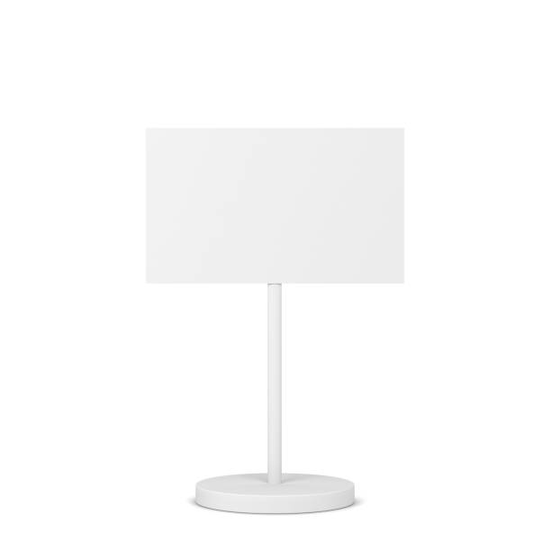 istock Blank sign on a metal pole stand mockup 1316128826