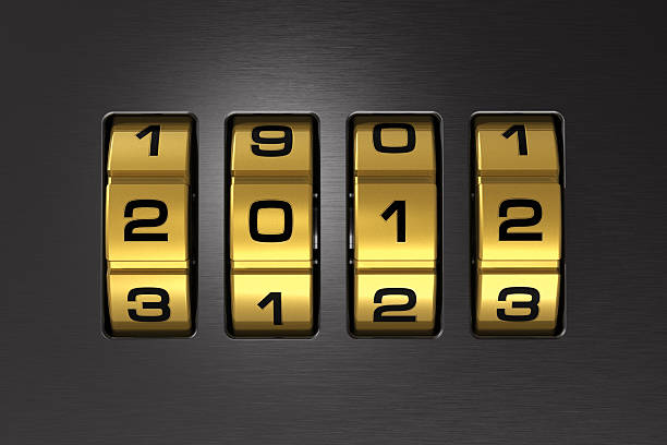 nouvel an 2012 code serrure - clock hand clock coding watch photos et images de collection