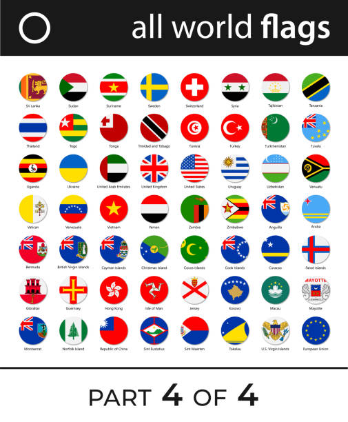 World Flags - Vector Round Flat Icons - Part 4 of 4 World Flags - Vector Round Flat Icons - Part 4 of 4 thailand flag round stock illustrations