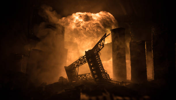 istock Nuclear war concept. Explosion of nuclear bomb. Creative artwork decoration in dark. 1316137035