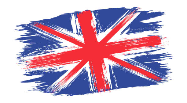 vektor vintage britische flagge. zeichnung flagge von großbritannien im grunge-stil. - english flag british flag flag british culture stock-grafiken, -clipart, -cartoons und -symbole