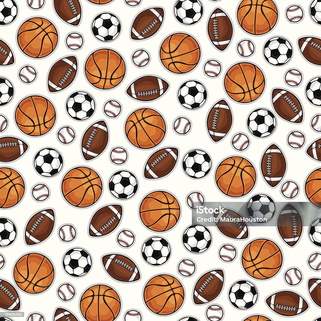 Koszykówka, Futbol, Futbol i soccerball wzór - Grafika wektorowa royalty-free (Wzór - Opis)