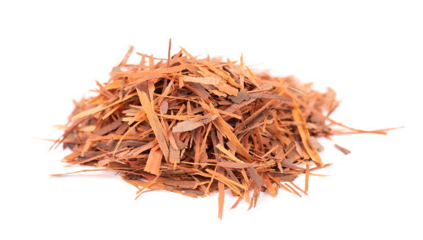 istock Lapacho herbal tea, isolated on white background. Natural Taheeboo dry tea. Pau d'arco herb. Tabebuia heptophylla. 1316150946