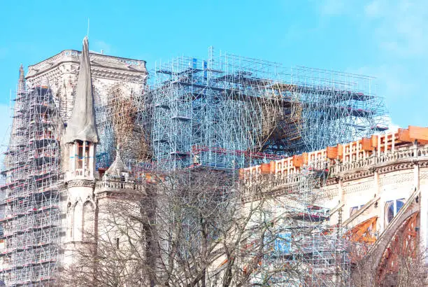 Photo of Scaffolding at Notre Dame Cathedral