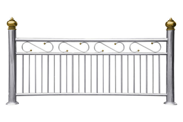 istock Stainless steel railing isolated on white 1316153860
