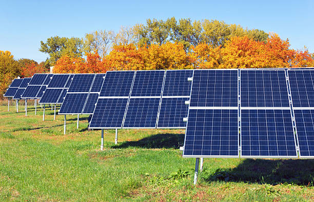 solar power plant stock photo