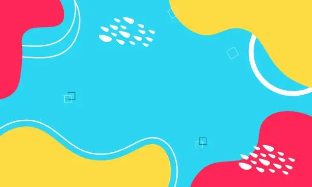 Vector illustration of Modern Wavy Background With Abstract Colorful Shapes