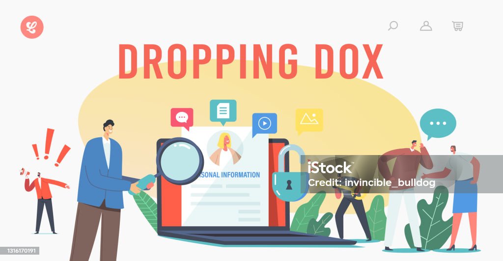 Dropping Dox Doxing Landing Page Template Hacker Character Gathering Dropping Dox Doxing Landing Page Template Hacker Character Gathering