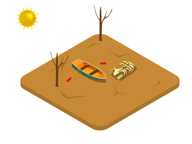 треснувшей почвы, пострадавших от засухи - desert dry land drought stock illustrations