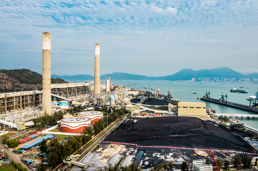 Drone view of Power Station in Hong Kong