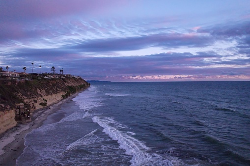 Sunset at Moonlight Beach in Encinitas, CA