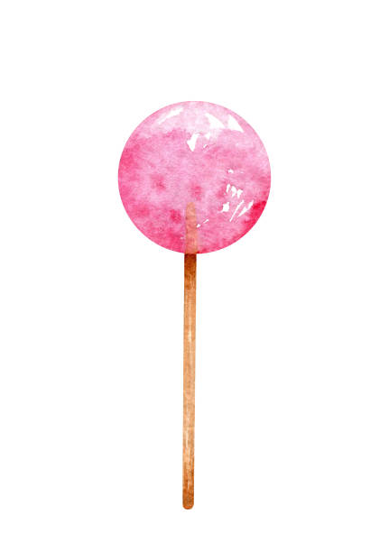 istock Watercolor pink lollipop isolated on white background 1316178371