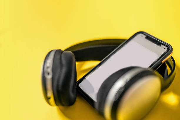 istock Headphone or Headset on bright color background. 1316182760