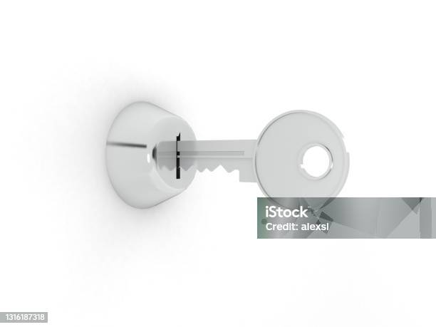 Key Lock Security Protection Stock Photo - Download Image Now - Keyhole, Key, Computer Key
