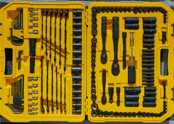 istock Work tool box set of keys and sockets and allen 1316188797