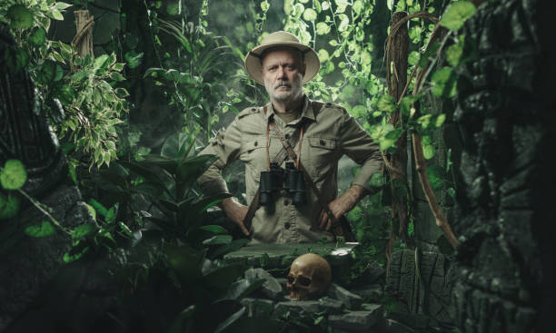 istock Confident vintage style adventurer exploring the jungle 1316189617