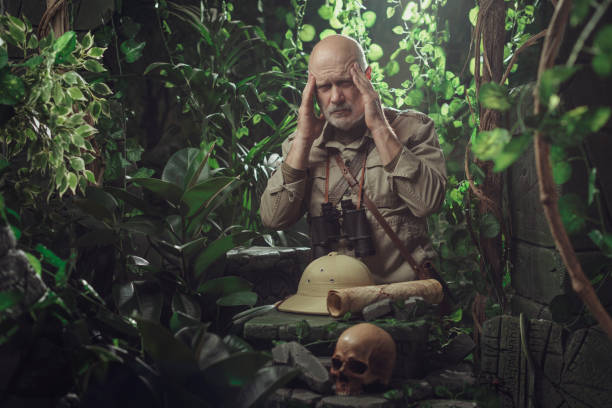 istock Explorer having a bad headache during his safari 1316189687