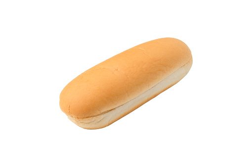 Hot dog bun isolated on white background with clipping path.