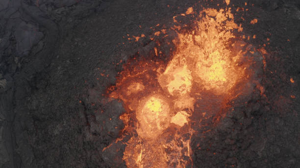 istock volcano eruption in Iceland aerial view 1316193972