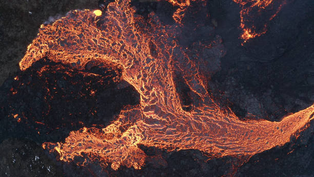 istock volcano eruption in Iceland aerial view 1316194774