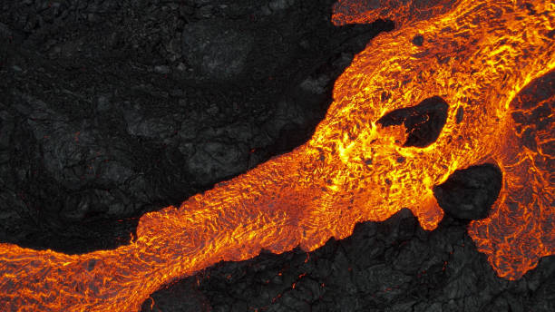 istock volcano eruption in Iceland aerial view 1316195882