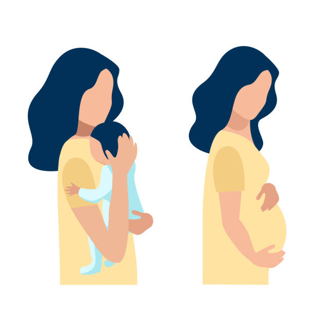 single mother single mother pregnant clipart stock illustrations