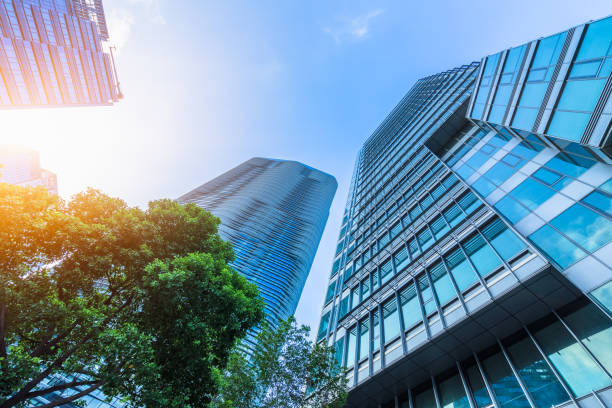 istock High modern skyscrapers over blue sky 1316200406