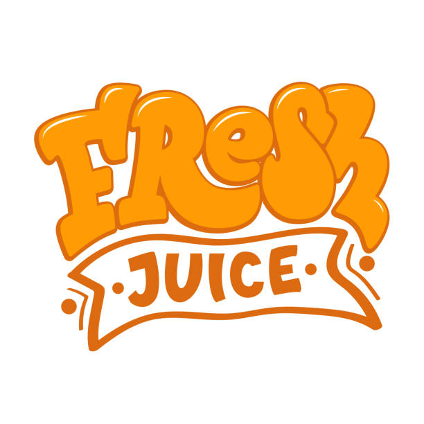 istock Hand drawn lettering of logo Fresh juice 1316202313