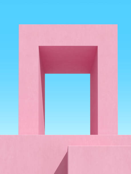 istock 3D illustration of abstract architecture background, Minimal architectural poster. 1316204858