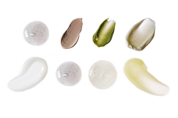 Cream smears isolated on white background.