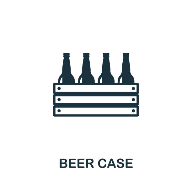 Beer Case vector icon symbol. Creative sign from Beer Fest icons collection. Filled flat Beer Case icon for computer and mobile Beer Case icon vector illustration. Creative sign from Beer Fest icons collection. Filled flat Beer Case icon for computer and mobile. Symbol, logo vector graphics. beer crate stock illustrations