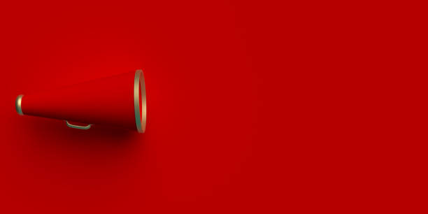 istock Retro style megaphone on red background with space for add text 1316212449