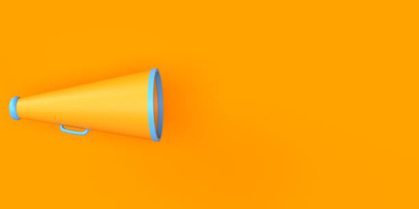 istock Retro style megaphone on yellow background with space for add text 1316212464