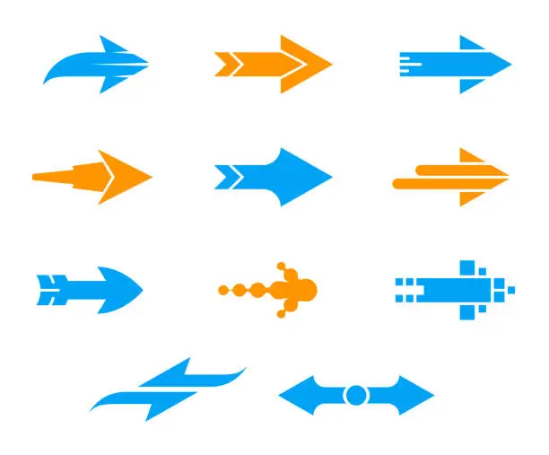 Vector illustration of various arrows