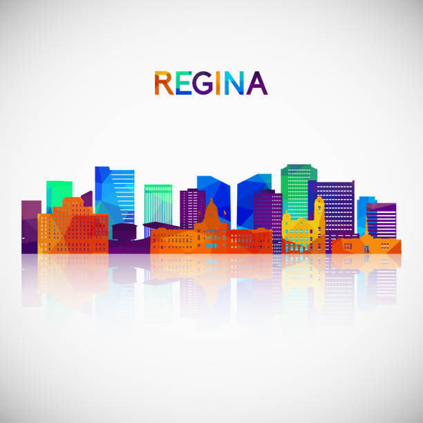 ilustrações de stock, clip art, desenhos animados e ícones de regina skyline silhouette in colorful geometric style. symbol for your design. vector illustration. - built structure building exterior parliament building regina