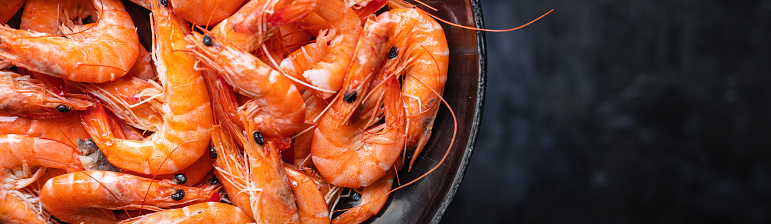 shrimp spicy prawn seafood meal vegetarian food pescetarian diet Asian Cooking snack copy space