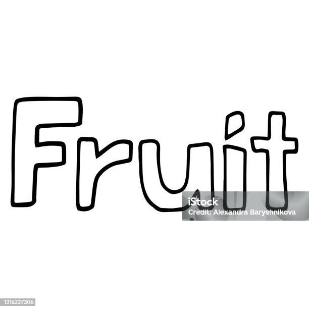 Andy Fruit Lettering Cute Lettering Fruit In Summer Doodle Set Stock Illustration - Download ...