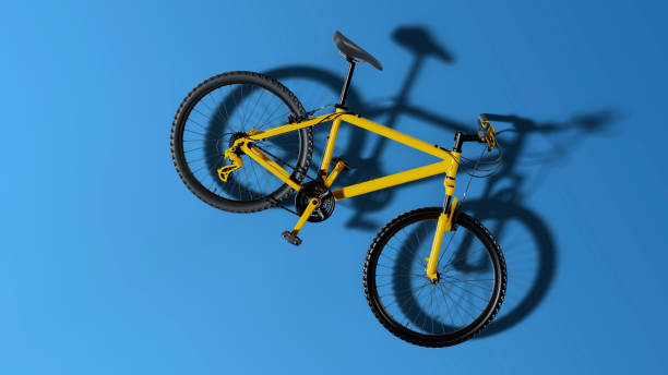istock Mountain bike isolated on blue background 1316227497