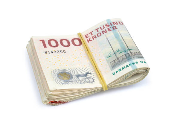 デンマーク・クローネ紙幣( dkk ) 1000クローネ紙幣。 - danish currency ストックフォトと画像