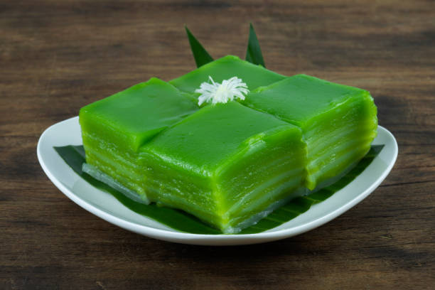 istock Steamed Pandan Layer Cake Thai Dessert 1316239200