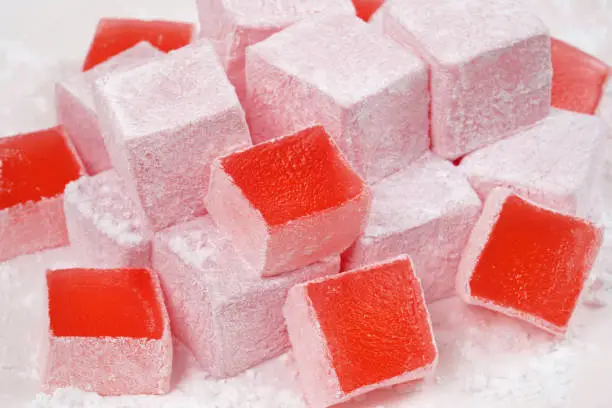 Close-up image delicious turkish delight.