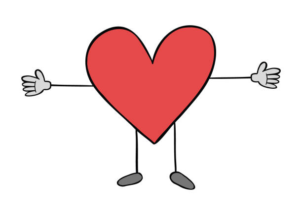 istock Cartoon vector illustration of heart mascot character. 1316242266
