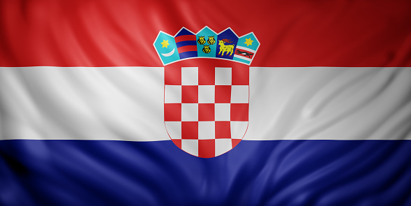 3d rendering of a detail of a silked Croatia flag
