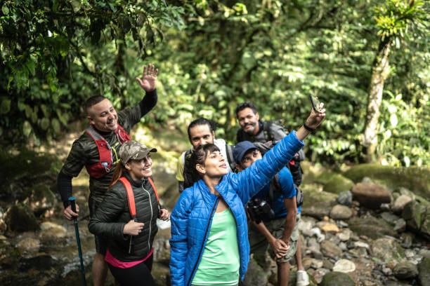 istock Friends taking a selfie or filming during hiking 1316243269